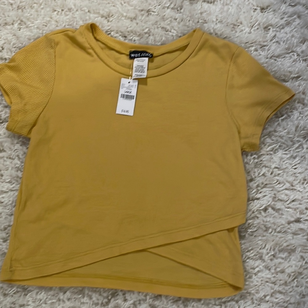 Mustard Yellow Short Sleeves T- Shirt Top